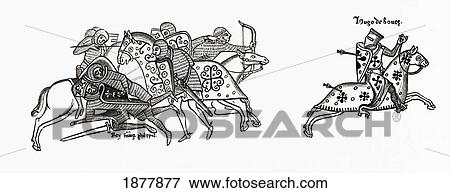 Stock Photo - French King Philip Ii, 1165-1223, Unhorsed At The Battle Of Bouvines In 1214. From The Book Short History Of The English People By J. R. Green, Published London 1893. Fotosearch