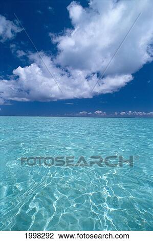 Stock Image - French Polynesia, Bora Bora, Crystal Clear Waters, B1493. Fotosearch