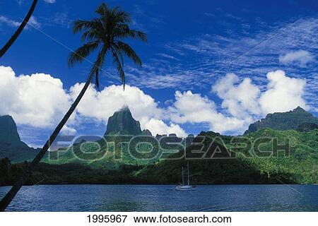 French Polynesia, Bora Bora, The Island Viewed From The Ocean View Large Photo Image Stock Photo - French Polynesia, Bora Bora, The Island Viewed From The Ocean. Fotosearch