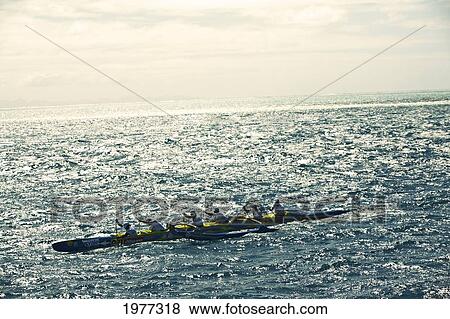 Stock Photo - French Polynesia, Hawaiki Nui Canoe Race.. Fotosearch