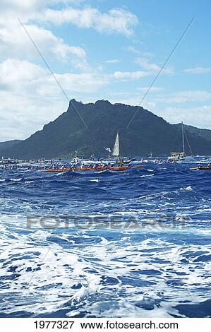 Stock Photo - French Polynesia, Hawaiki Nui Canoe Race.. Fotosearch