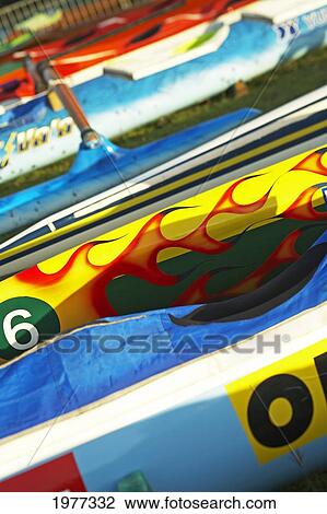 Stock Image - French Polynesia, Race Canoes.. Fotosearch
