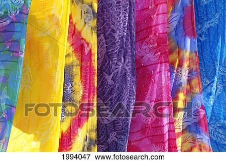 French Polynesia, Tahiti, Bora Bora, Close-Up Of Many Colorful Pareos For Sale View Large Photo Image Stock Photo - French Polynesia, Tahiti, Bora Bora, Close-Up Of Many Colorful Pareos For Sale. Fotosearch