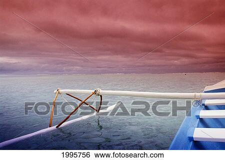 French Polynesia, Tahiti, Huahine, Section Of Outrigger Canoe View Large Photo Image Stock Photograph - French Polynesia, Tahiti, Huahine, Section Of Outrigger Canoe. Fotosearch