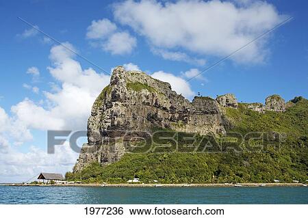 Stock Photograph - French Polynesia, Tahiti, Island Mountains; Maupiti. Fotosearch