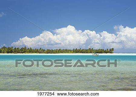 French Polynesia, Tahiti, Lagoon and Island With Boat; Maupiti View Large Photo Image Picture - French Polynesia, Tahiti, Lagoon and Island With Boat; Maupiti. Fotosearch