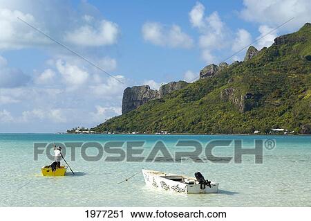 French Polynesia, Tahiti, Lagoon With Boats and Mountain; Maupiti View Large Photo Image Stock Image - French Polynesia, Tahiti, Lagoon With Boats and Mountain; Maupiti. Fotosearch