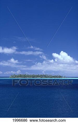 French Polynesia, Tahiti, Small Island (Motu) In Distance Palms Clouds, Calm Ocean A58F View Large Photo Image Stock Photograph - French Polynesia, Tahiti, Small Island (Motu) In Distance Palms Clouds, Calm Ocean A58F. Fotosearch