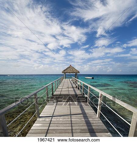 French Polynesia, Tuamotu Islands, Rangiroa Atoll, Seascape Of Pier Over Ocean. View Large Photo Image Stock Image - French Polynesia, Tuamotu Islands, Rangiroa Atoll, Seascape Of Pier Over Ocean.. Fotosearch