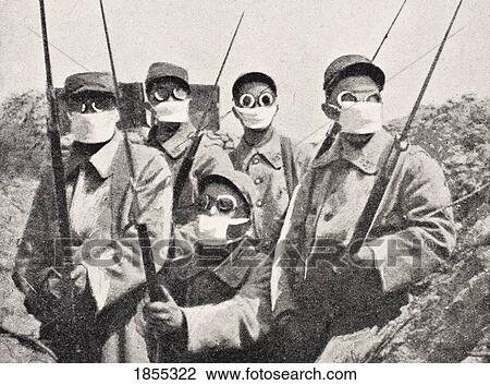 French Soldiers Wearing Gas Mask In 1915 From The War Illustrated Album Deluxe Published London 1916 View Large Photo Image Stock Image - French Soldiers Wearing Gas Mask In 1915 From The War Illustrated Album Deluxe Published London 1916. Fotosearch