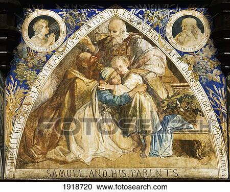 Stock Image - Fresco At Lady Waterford Hall, Ford Village, Northumberland, England, Uk. Fotosearch