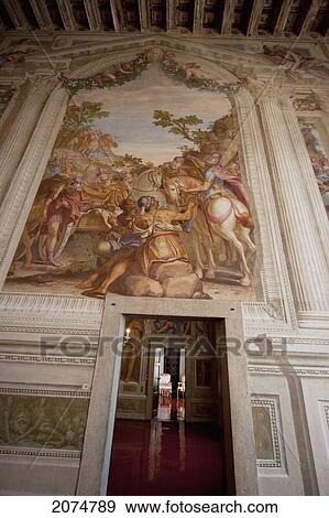 Stock Photo - Fresco In The Main Hall Of Villa Godi Malinverni By Andrea Palladio, Lonedo Di Lugo, Italy. Fotosearch