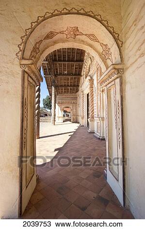 Stock Image - Frescoes On The Portico Of The Jesuit Mission Of San Javier De Velasco, Santa Cruz Department, Bolivia. Fotosearch
