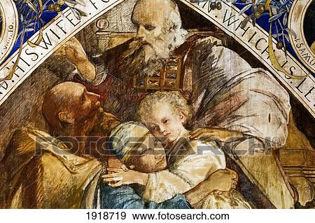 Stock Photo - Frescos At Lady Waterford Hall, Ford Village, Northumberland, England, Uk. Fotosearch