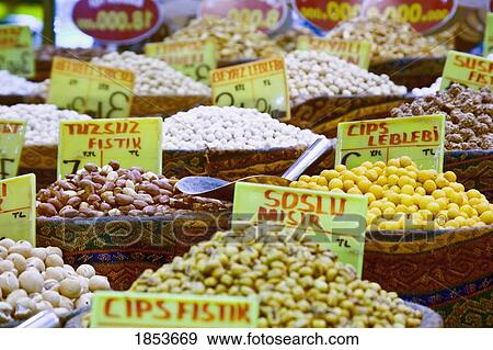 Fresh Beans At Outdoor Market, Istanbul, Turkey View Large Photo Image Stock Photo - Fresh Beans At Outdoor Market, Istanbul, Turkey. Fotosearch