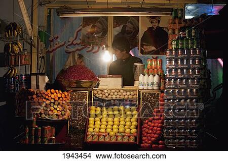 Picture - Fresh Juice Vendor In Kabul,, Afghanistan. Fotosearch