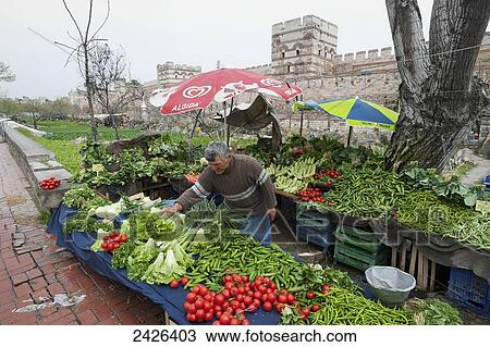 Fresh produce for sale along the street; Istanbul, Turkey View Large Photo Image Stock Image - Fresh produce for sale along the street; Istanbul, Turkey. Fotosearch