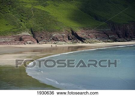 Stock Photograph - Freshwater East. One of the most beautiful beaches in Britain. Pembrokeshire. Wales. Cymru. UK. United Kingdom.. Fotosearch