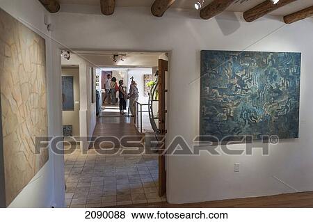 Stock Photo - Friday Night Canyon Road Gallery Walk In Santa Fe. Fotosearch