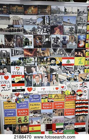 Stock Image - FRIDGE MAGNETS DAMASCUS OLD CITY SYRIA. Fotosearch