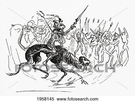 Stock Photography - From An Illustrated Dante, Drawn By Gustave Dore At Ten Years Of Age. From Life And Reminiscences Of Gustave Dore, Published 1885.. Fotosearch