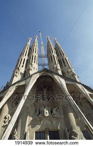 Front Entrance Of La Saggrada Familia View Large Photo Image Stock Photo - Front Entrance Of La Saggrada Familia. Fotosearch