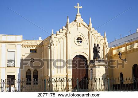 Front Of A Church Building With A Cross At The Peak Of The Roof; Chiclana De La Frontera Andalusia Spain View Large Photo Image Stock Photo - Front Of A Church Building With A Cross At The Peak Of The Roof; Chiclana De La Frontera Andalusia Spain. Fotosearch