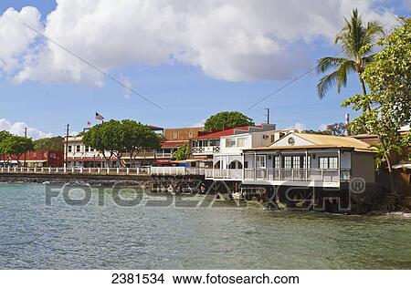 Picture - Front street as viewed from the water; Lahaina, Maui, Hawaii, United States of America. Fotosearch