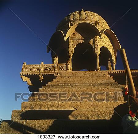 Stock Photo - Front View Of Steps To Hindu Shrine Jaisalmer. Fotosearch