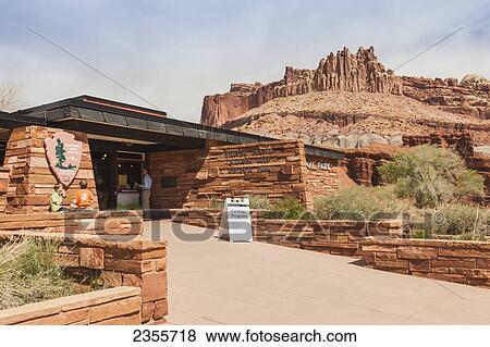 Stock Photo - Front View Of Visitor's Center At Capital Reef National Park; Utah, United States Of America. Fotosearch