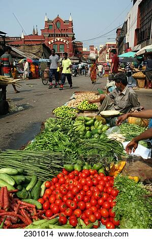 Fruit and veg for sale on street next to New Market near Sudder Street, a popular backpacker budget accommodation district of Calcutta / Kolkata, the capital of West Bengal State, India, Asia. View Large Photo Image Picture - Fruit and veg for sale on street next to New Market near Sudder Street, a popular backpacker budget accommodation district of Calcutta / Kolkata, the capital of West Bengal State, India, Asia.. Fotosearch