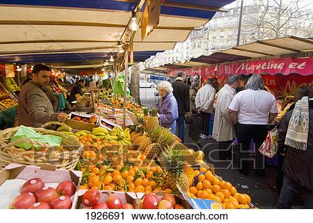 Fruit And Veg Market In The Quartier Latin, Paris, France View Large Photo Image Stock Image - Fruit And Veg Market In The Quartier Latin, Paris, France. Fotosearch