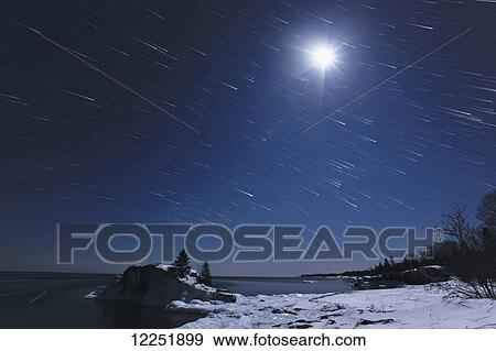 Full moon with shooting stars; Grand Portage, Minnesota, United States of America View Large Photo Image Stock Photo - Full moon with shooting stars; Grand Portage, Minnesota, United States of America. Fotosearch