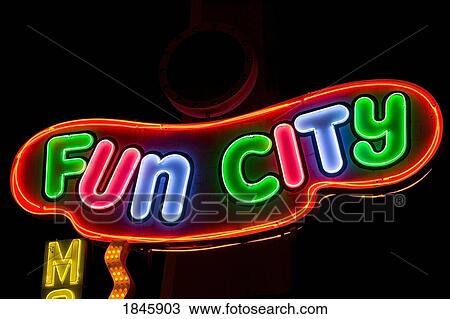 Fun City Neon Sign; Las Vegas, Nevada, Usa View Large Photo Image Stock Image - Fun City Neon Sign; Las Vegas, Nevada, Usa. Fotosearch