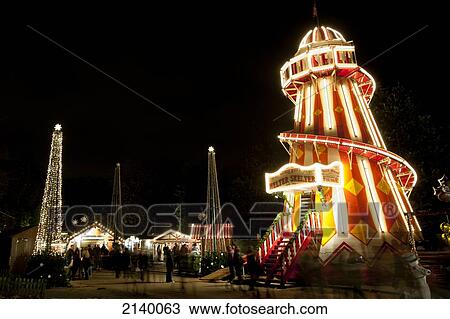 Stock Image - Fun Fair In Winter Wonderland, London, Uk. Fotosearch