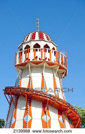 Stock Photo - Fun Fair Tower At Lovebox Festival In Victoria Park, London, Uk. Fotosearch
