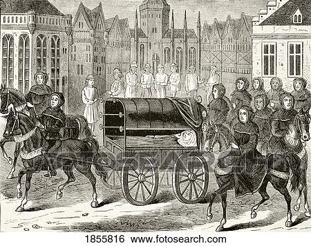Stock Photograph - Funeral Procession Of King Richard Ii Of England 1400 From The National And Domestic History Of England By William Aubrey Published London Circa 1890. Fotosearch