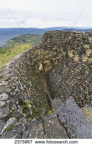 Stock Photo - Funnel-shaped defensive entrance to Kuelap Fortress, Kuelap, Amazonas, Peru. Fotosearch