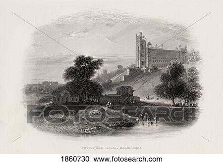 Futtypore Sicri Near Agra India From A 19Th Century Print View Large Photo Image Stock Image - Futtypore Sicri Near Agra India From A 19Th Century Print. Fotosearch