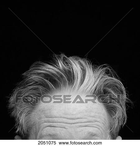 Stock Photography - Fv5392, Matthew Plexman; B/W Man's Forehead. Fotosearch