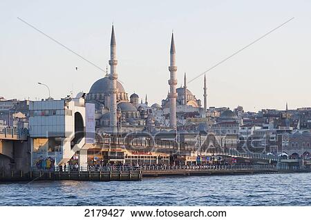 Galata Bridge And The Suleymaniye Mosque; Istantul Turkey View Large Photo Image Stock Photo - Galata Bridge And The Suleymaniye Mosque; Istantul Turkey. Fotosearch