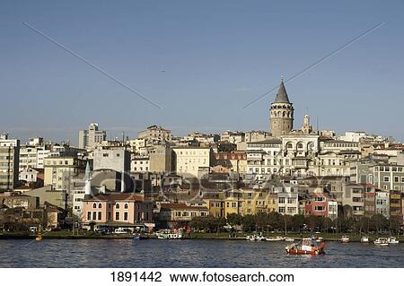 Stock Image - Galata Tower And Beyoglu. Fotosearch