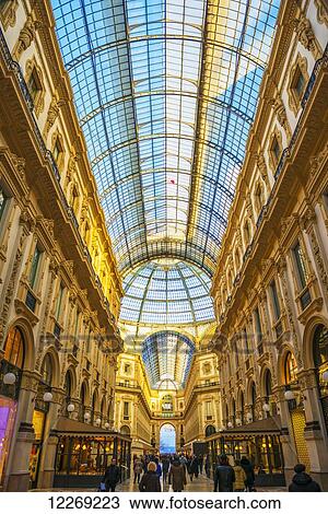 Galleria Vittorio Emanuele II; Milan, Lombardy, Italy View Large Photo Image Stock Image - Galleria Vittorio Emanuele II; Milan, Lombardy, Italy. Fotosearch