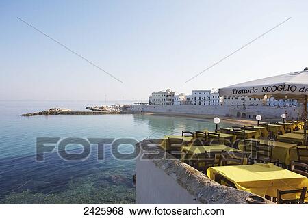 Stock Photo - Gallipoli seaside cafe; Salento, Italy. Fotosearch
