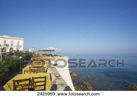 Stock Photo - Gallipoli seaside cafe; Salento, Italy. Fotosearch