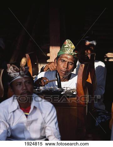 Stock Photography - Gamelan Musicians (Brass Percussion). Fotosearch
