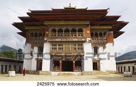 Gangteng Monastery; Phobjika Valley, Bhutan View Large Photo Image Stock Photography - Gangteng Monastery; Phobjika Valley, Bhutan. Fotosearch