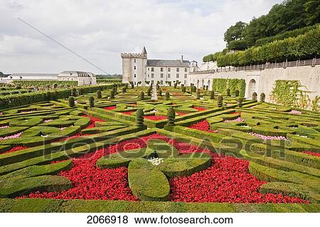Stock Photo - Garden Of Love Of The Chateau De Villandry, Villandry, Indre-Et-Loire, France. Fotosearch