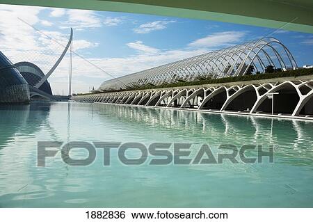 Stock Photograph - Gardens Of The L'umbracle In The City Of Arts And Sciences; Valencia, Spain. Fotosearch
