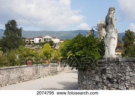 Stock Photography - Gardens Of Villa Godi Malinverni & Villa Piovene By Andrea Palladio, Lonedo Di Lugo, Italy. Fotosearch